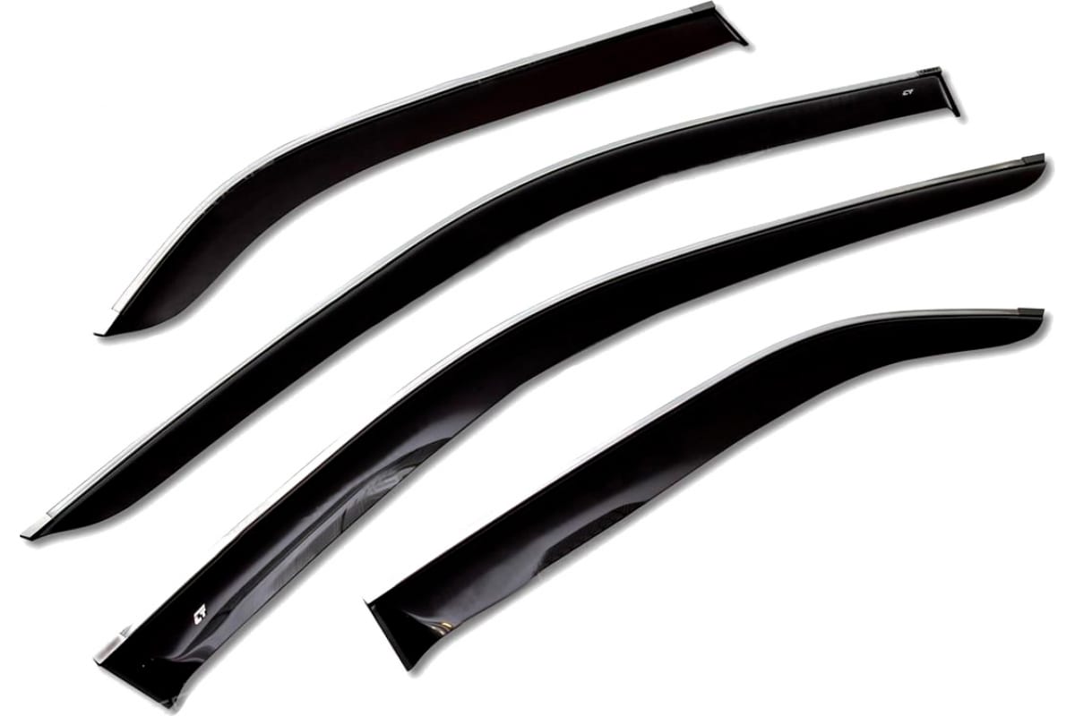 COBRA TUNING Дефлекторы окон накл. SKODA RAPID (2013-2020) COBRA хром.молдинг S21613CR