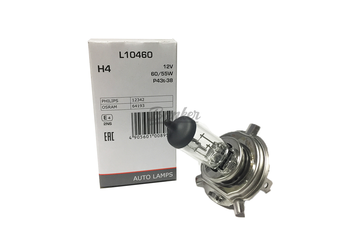 LYNXAUTO Лампа накаливания H4 P43t-38 12V 60/55W L10460 OE:7703097171 EAN: 4905601008959