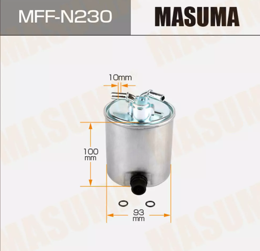 MASUMA Фильтр топливный QASHQAI, X-TRAIL / M9R MFFN230 OEM:16400JY00B EAN:4560116748914