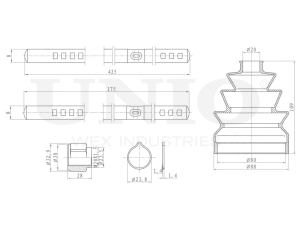 UNIO Пыльник ШРУС, комплект DUC30006K OE:93743422 EAN:4657814488942